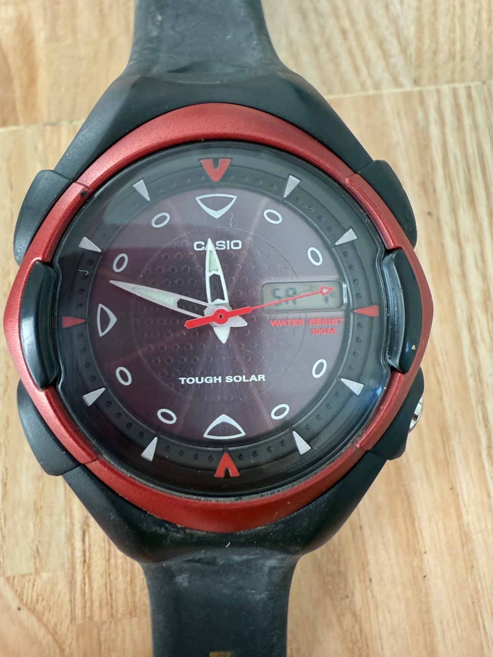 Casio tough solar digital and analog sport watch